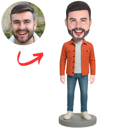 Man in Orange Jacket Custom Bobbleheads