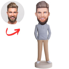 Man Wearing Hoodie Custom Bobbleheads