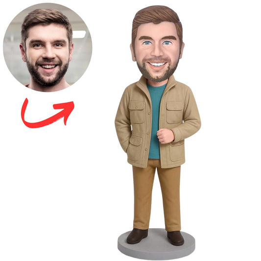 Man in Khaki Jacket Custom Bobbleheads