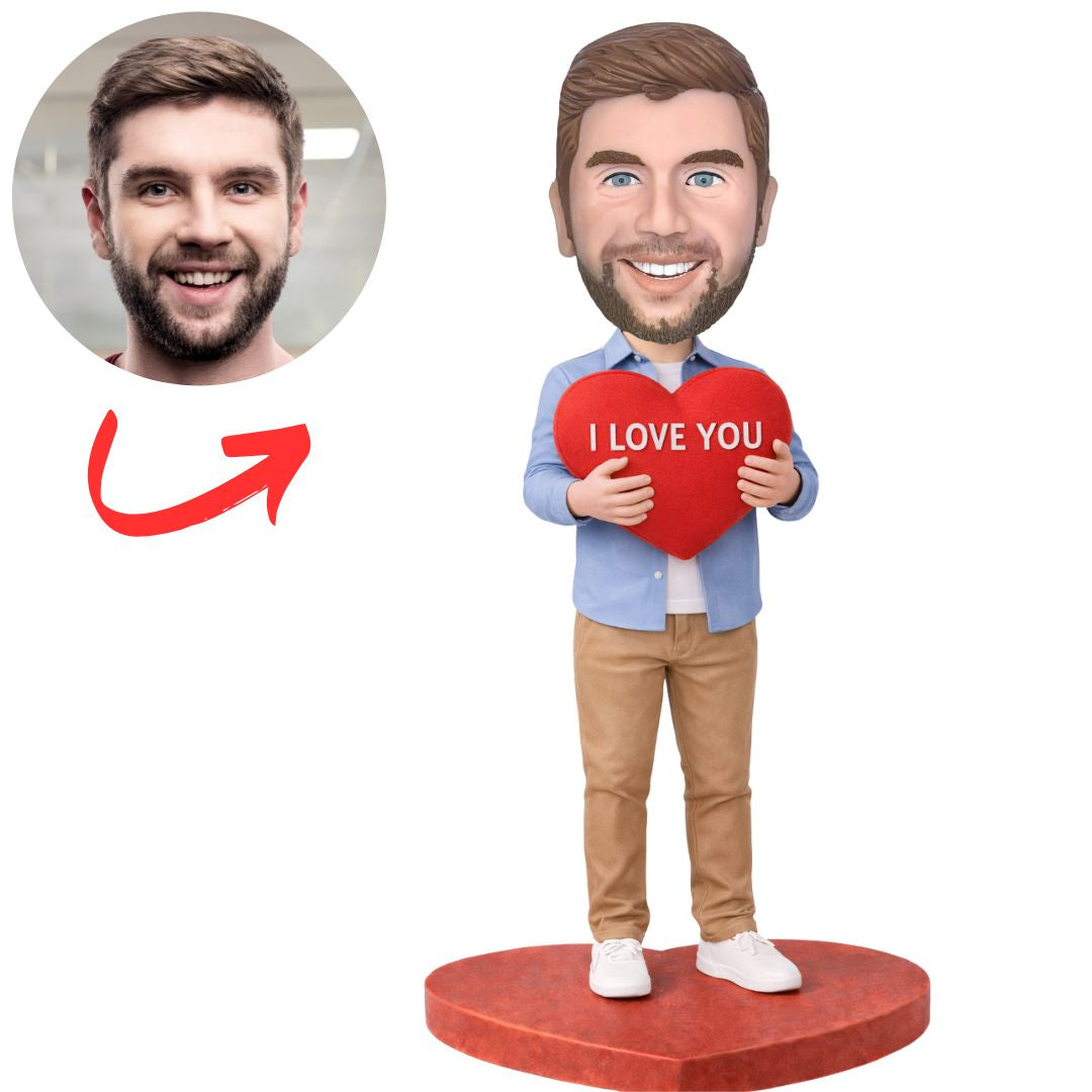 Man with Love Heart Custom Bobbleheads
