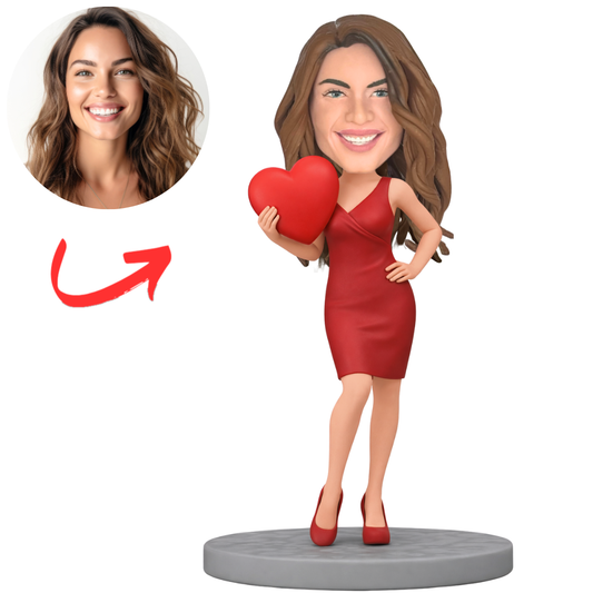 Sexy Woman with Heart Custom Bobbleheads