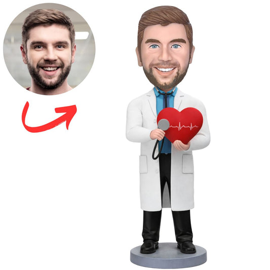 Male ECG Doctor Custom Bobbleheads