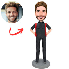 Black Suit Male Worker Custom Bobbleheads
