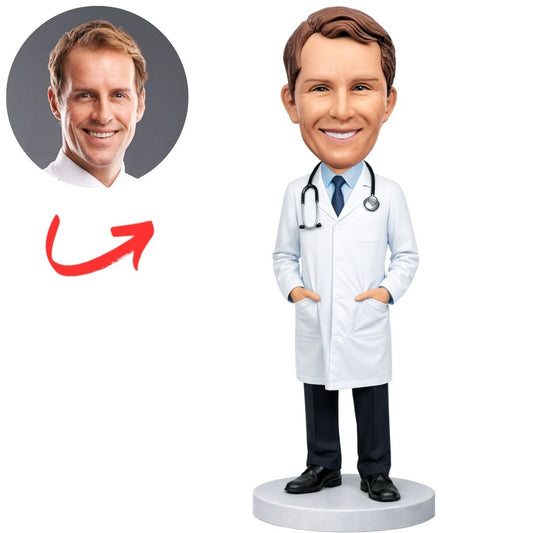 Surgeon Doctor in White Coat Personalized Bobbleheads
