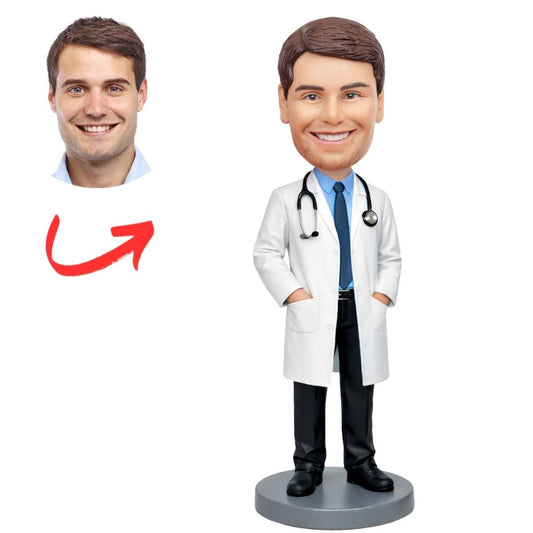 Family Doctor in White Lab Coat Custom Bobbleheads