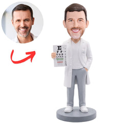 Ophthalmologist Doctor in White Lab Coat Custom Bobbleheads