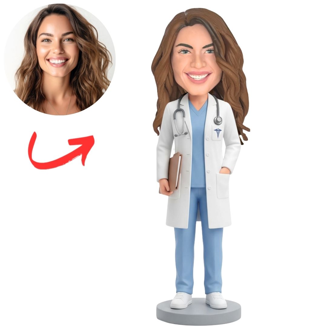 Female Surgeon with Notebook Custom Bobbleheads