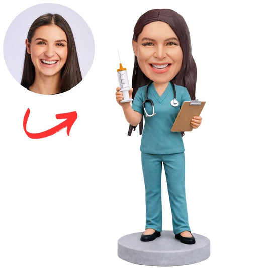 Operating Room Doctor Holding Syringe Custom Bobbleheads