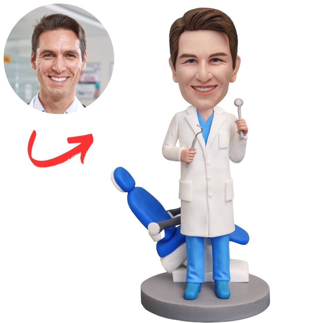 Male Dentist and Chair Custom Bobbleheads