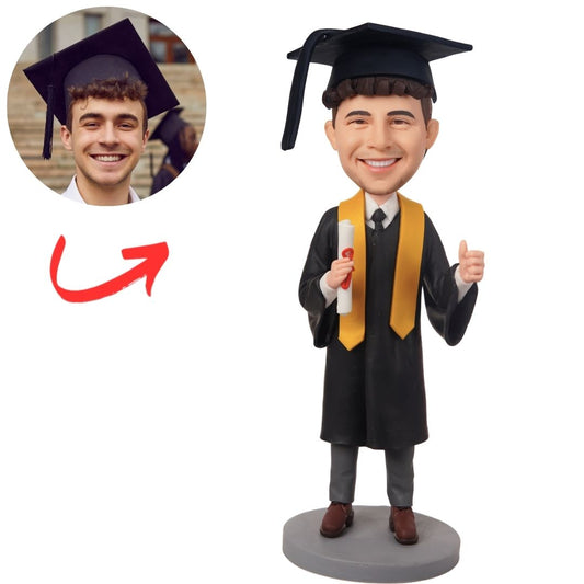 Graduation Man Thumbs Up Custom Bobbleheads Graduation Gifts
