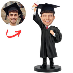 Male Graduate with Backpack Custom Bobbleheads