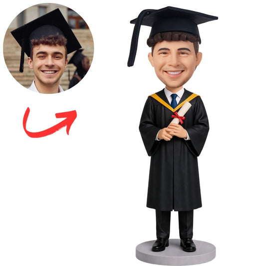 Male Figure with Diploma Scroll Custom Bobbleheads