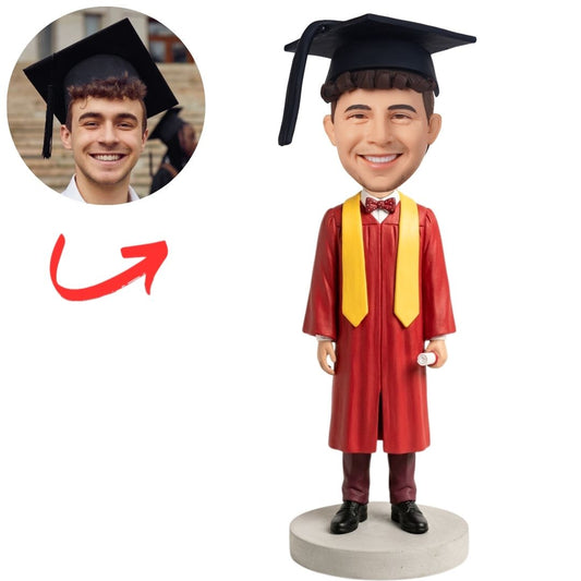 Red Graduation Gown Custom Bobbleheads