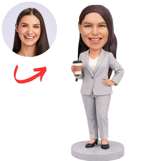 Business Woman with Coffee Custom Bobbleheads