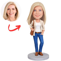 Male Graduate Figurine with Diploma Custom Bobbleheads