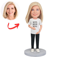 Wife Mom Boss Pregnant Mother Custom Bobbleheads
