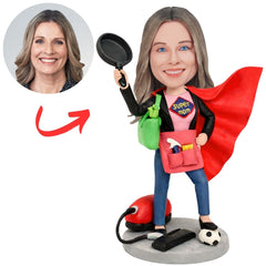 Super Mom Hero Multitasking Mom Custom Bobbleheads