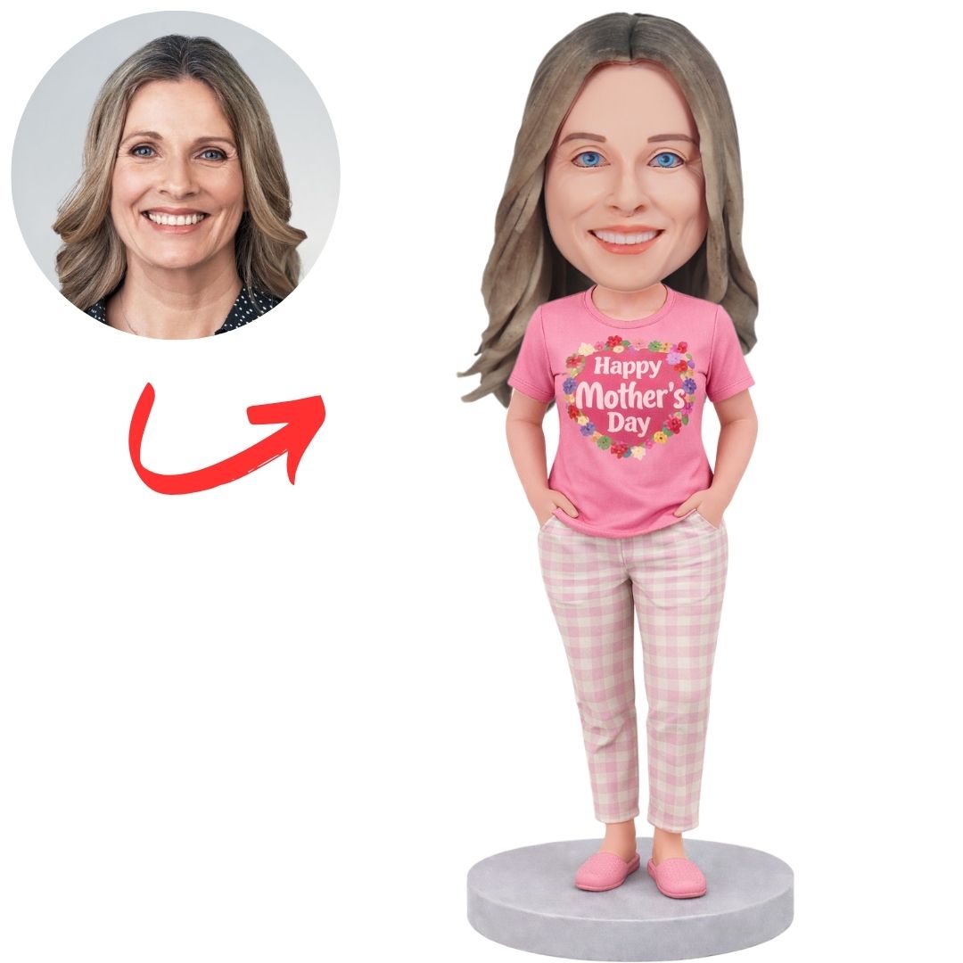 Mom in Pajamas Custom Bobbleheads