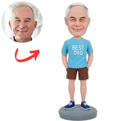 Casual Shirt Best Dad Custom Bobbleheads