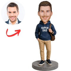 Super Dad with Backpack Custom Bobbleheads