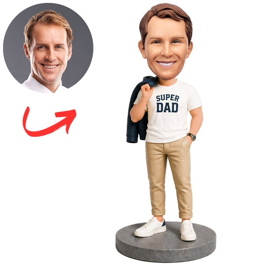 Relaxed Super Dad Custom Bobbleheads