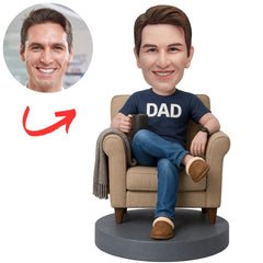 Dad Sitting on The Sofa Custom Bobbleheads