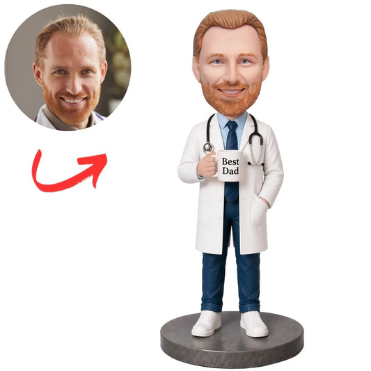 Best Doctor Dad with Stethoscope Custom Bobbleheads