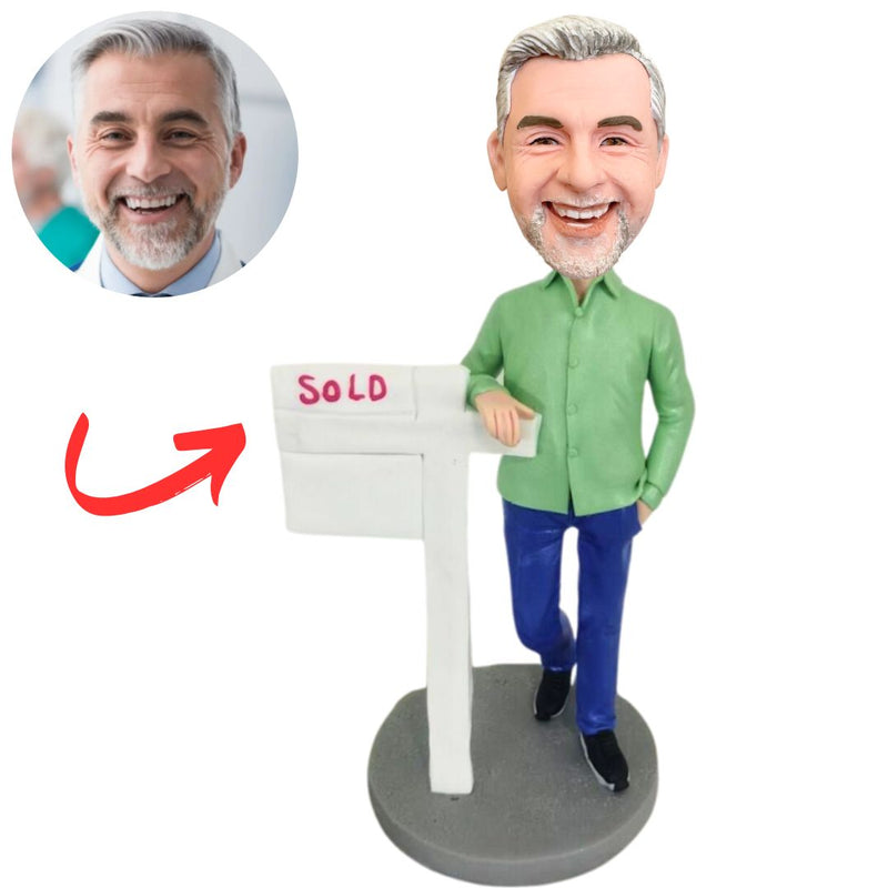 Bobbleheads Gifts Male Real Estate Agent Custom Bobbleheads
