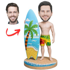 Hawaiian Surfing Man Custom Bobbleheads