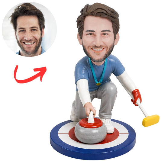 Curling Player Custom Bobbleheads Gifts for Dad