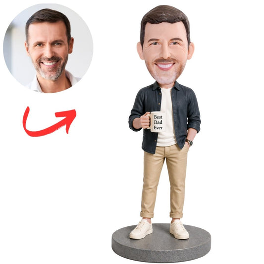Best Dad Ever with Coffee Mug Custom Bobbleheads