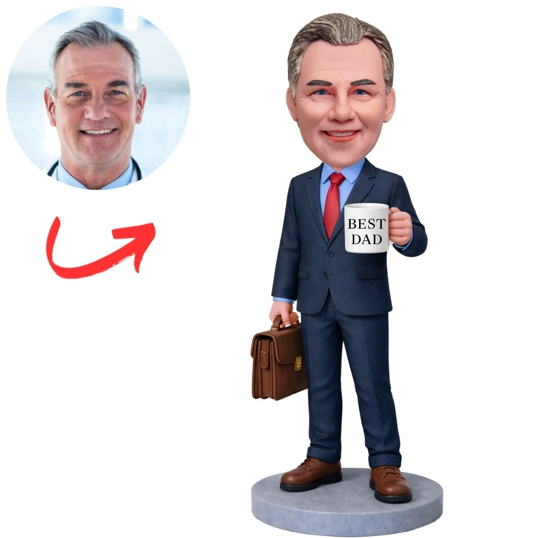 Coffee & Contracts Business Dad Custom Bobbleheads