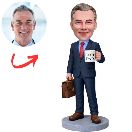 Coffee & Contracts Business Dad Custom Bobbleheads
