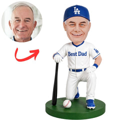 Los Angeles Dodgers LA Best Dad Baseball Player Custom Bobbleheads
