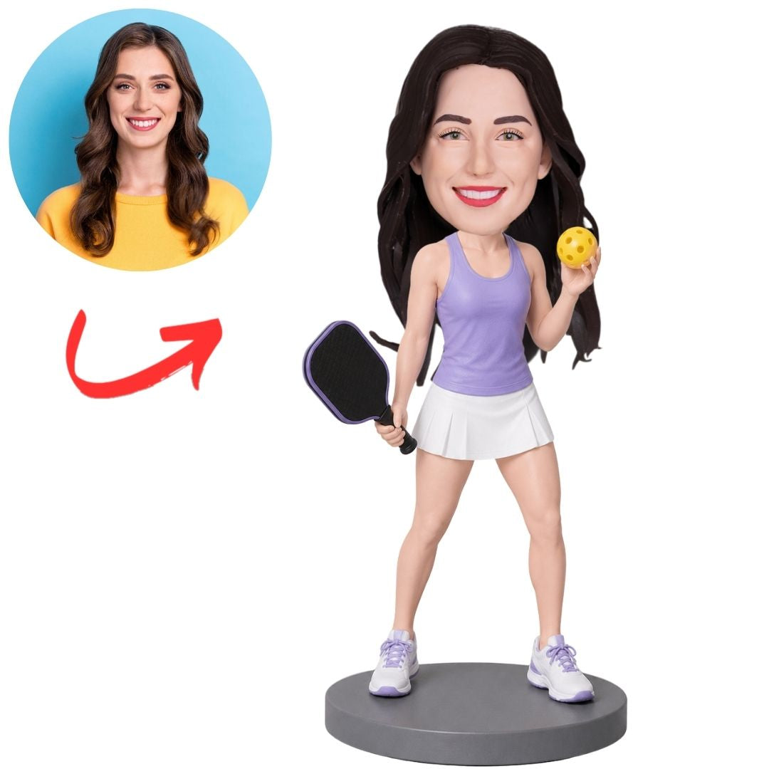 Female Pickleball Player Custom Bobbleheads