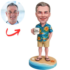 Beach Retirement Man in Hawaiian Shirt Custom Bobbleheads