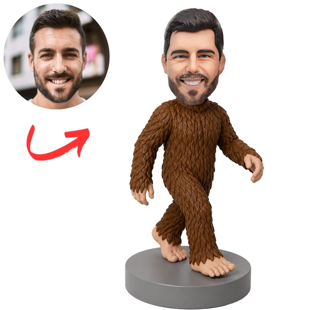 Bigfoot Costume Walking Pose Custom Bobblehead