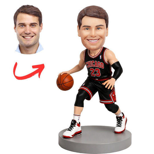 Chicago Bulls Basketball Player Dribbling Custom Bobblehead