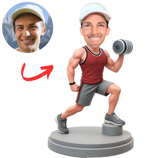 Man Exercising with Dumbbells Custom Bobbleheads