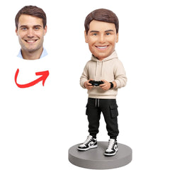 Gamer Standing with Controller Custom Bobblehead