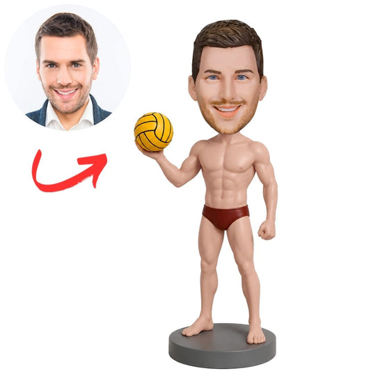 Gryphon Water Polo Player Holding Yellow Ball Custom Bobblehead