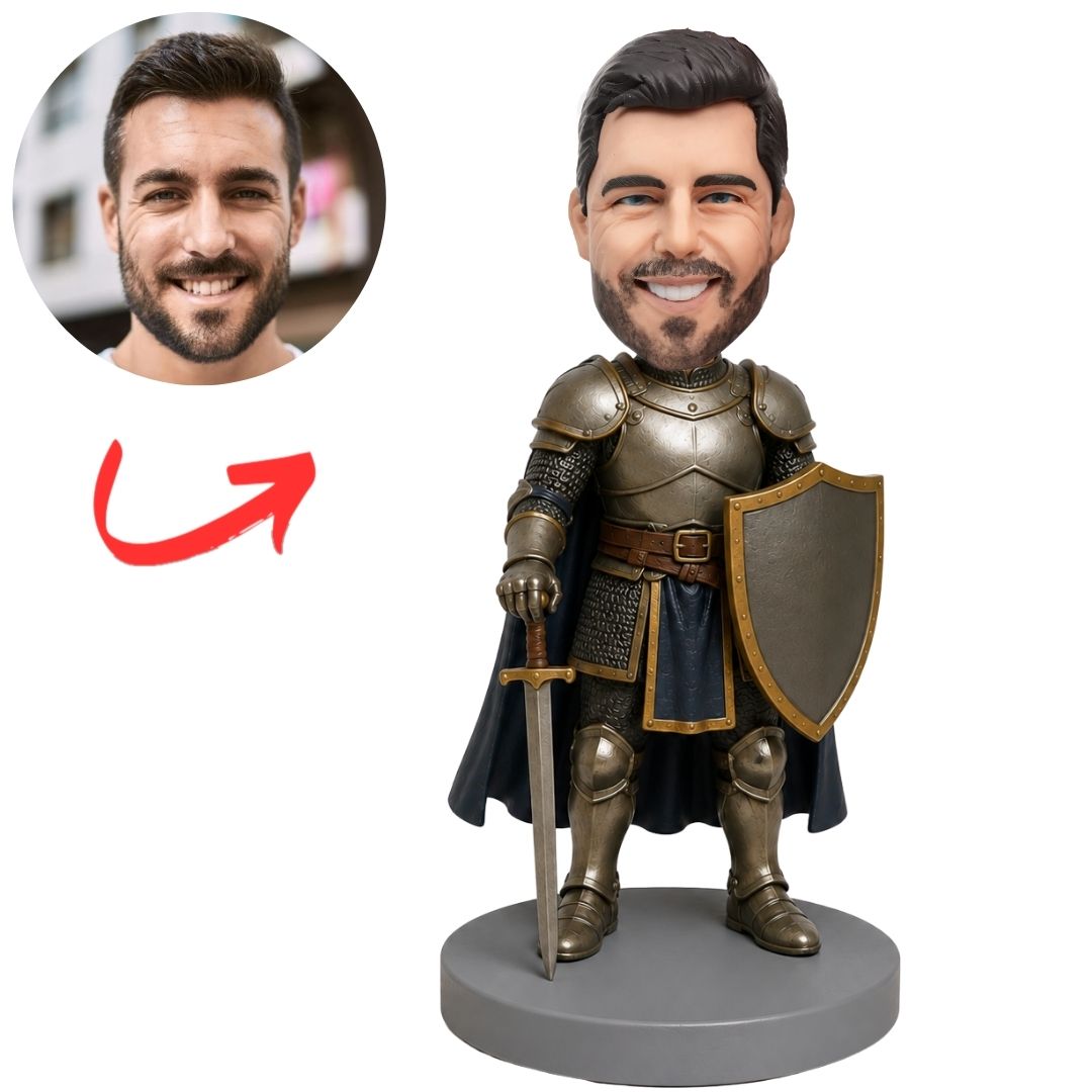 Knight in Armor with Sword and Shield Custom Bobblehead