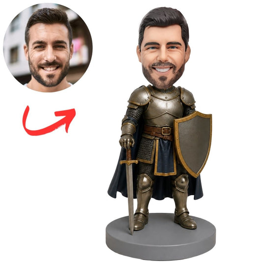 Knight in Armor with Sword and Shield Custom Bobblehead