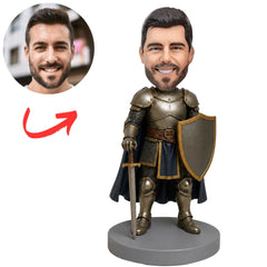 Knight in Armor with Sword and Shield Custom Bobblehead