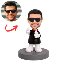 Snoopy Peanuts Costume Fan with Red Bow Tie Custom Bobblehead