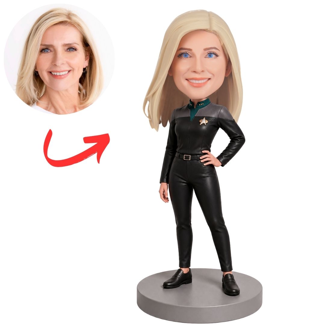 Star Trek Officer in Black Uniform Hand on Hip Custom Bobblehead