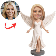 Angel Wings Woman in White Dress Custom Bobblehead