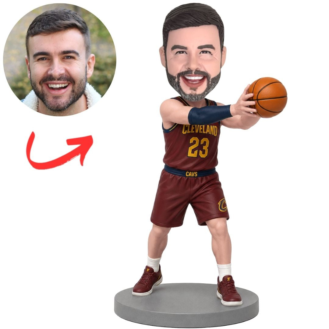 Cleveland Cavaliers Basketball Player with Extended Arms Custom Bobblehead