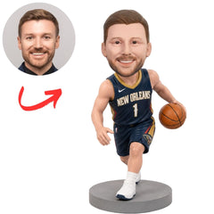 New Orleans Pelicans Runner with Basketball Custom Bobblehead