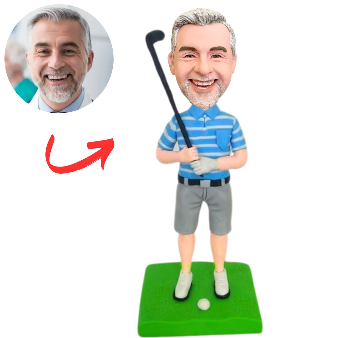 Male Golfer Posing Custom Bobbleheads